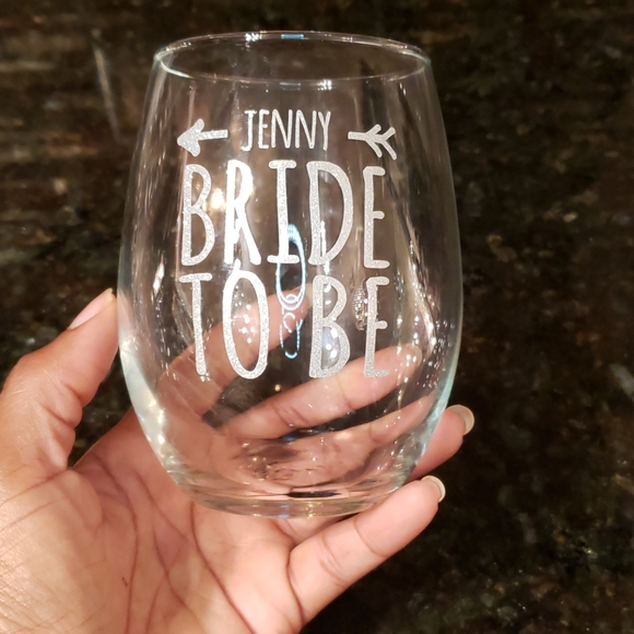 Bling (Jenny) Bride to be wine glass!